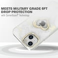 thumbnail image 6 of Vena vLove Marble Case Compatible with Apple iPhone 13 (6.1"-inch), Heart Shape Design (MagSafe Compatible) Dual Layer Slim Hybrid Clear Bumper Case Cover - White/Gold Accent, 6 of 8
