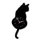 thumbnail image 1 of Reloj de pared de acrílico con forma de gato, a pilas, con cola que se mueve para decorar. , , 42x18cm Gato negro, 1 of 2