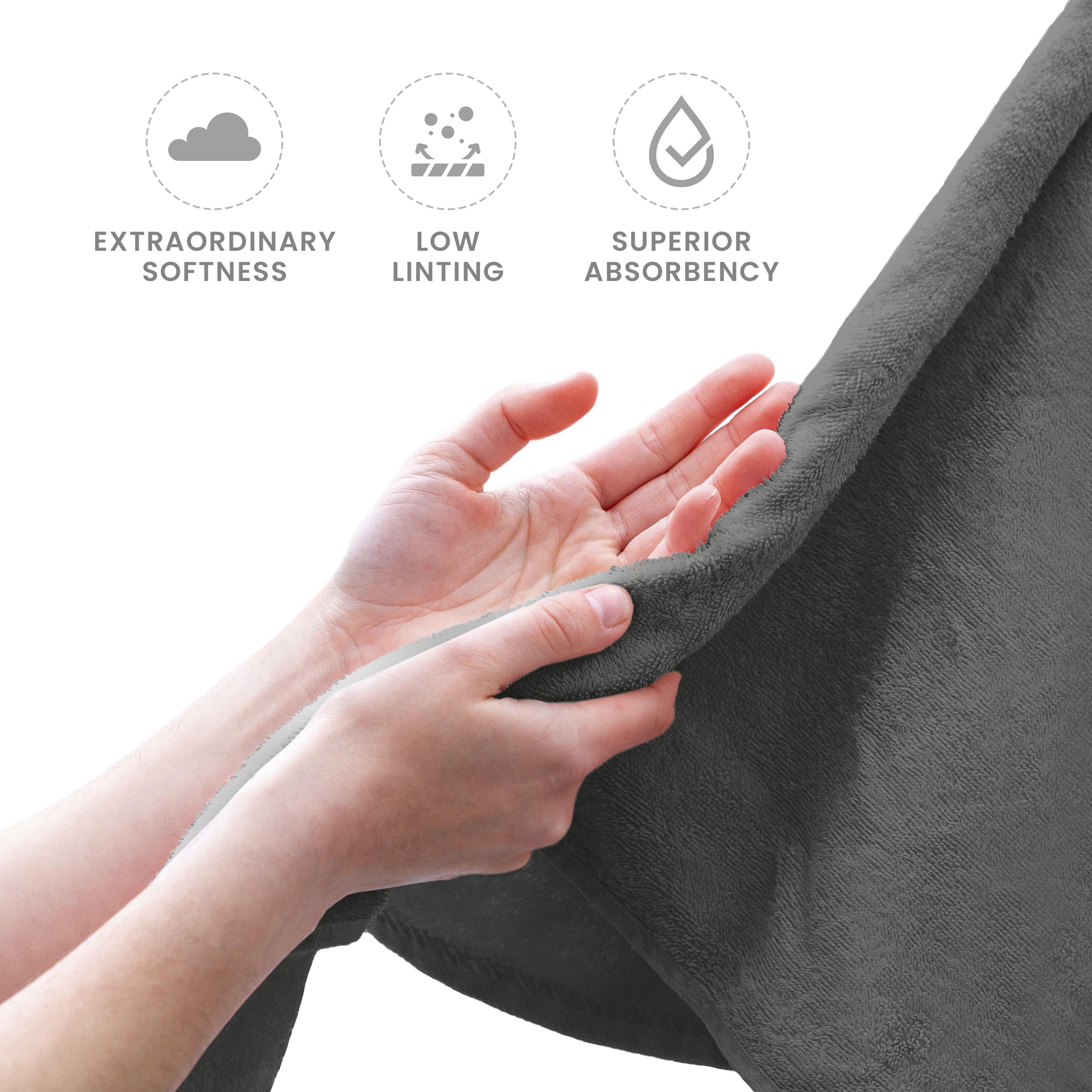 Martex 6-Piece 100% Ringspun Cotton Towel Set, Quick Dry Soft & Absorbent, Dark Grey