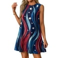 thumbnail image 4 of T Shirt Dress, American Flag Casual Tank Sundress With Pockets 4Th Of July Boho Beach T-Shirts Round Neck Dresses Valentines For Women Cocktail Dresses 2025 Cocktail Dresses (L, Light blue) ZMTing, 4 of 5