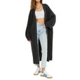 thumbnail image 2 of Women'S Oversized Long Cardigan Open Front Duster Sweater Cardigan Black S, 2 of 9