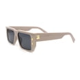 thumbnail image 4 of Flat Top Angular Geometric Rectangle Luxury Fashion Sunglasses Beige - Black, 4 of 4