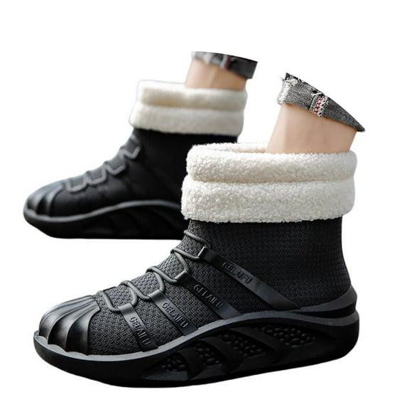 Gyexs Women's Snow Boots Slip On, Winter Shoes for Women 2025 Boots, Orthotic Technology, Zip, Riding, Open Toe, Sportswear, Black, Size 7.5