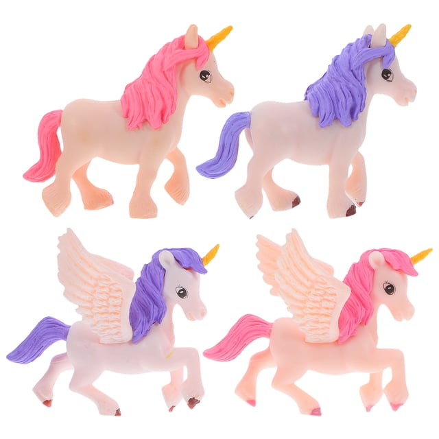 4pcs decoraciones de unicornio en miniatura Bonsai Unicorn Models Mini Unicornio Adornos