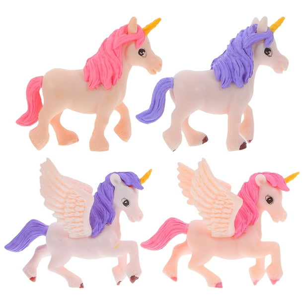4pcs decoraciones de unicornio en miniatura Bonsai Unicorn Models Mini Unicornio Adornos