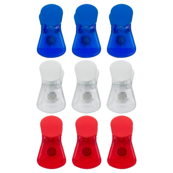 Smart Home Multipurpose Magnetic Clips in Red, White and Blue, Set of 9