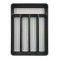 thumbnail image 4 of Mainstays Plastic Black 5 Compartment Non-Slip Drawer Cutlery Tray, 12.8" x 9.06", Kitchen Organizer, 1 piece, 4 of 5