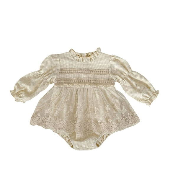 ameIAEA Baby Girls Ruffle Romper Dress Newborn Long Sleeve Jumpsuit Infant Fall Winter Clothes