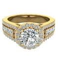 thumbnail image 5 of Round Brilliant Diamond Halo Engagement Rings for Women GIA certified 14K Gold 1.90 carat (G,I1), 5 of 6