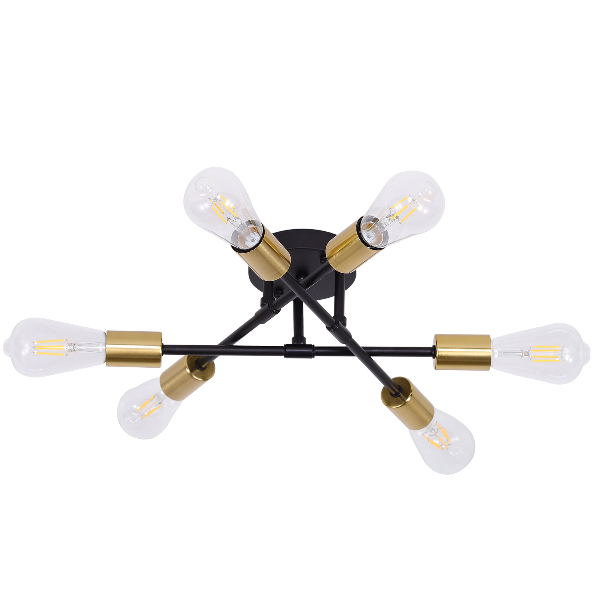 Aleslsop Colorful Sputnik Chandelier - 8-Light Multi Color Rainbow Semi Flush Mount Ceiling Light For Living Room, Kids Room - View #3