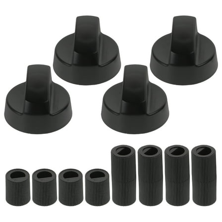 4 Pack Universal Control Knobs Replacement With 12 Adapters Range Knob Kit Stove Knob Compatible With Electric Gas Stove Ranges Black