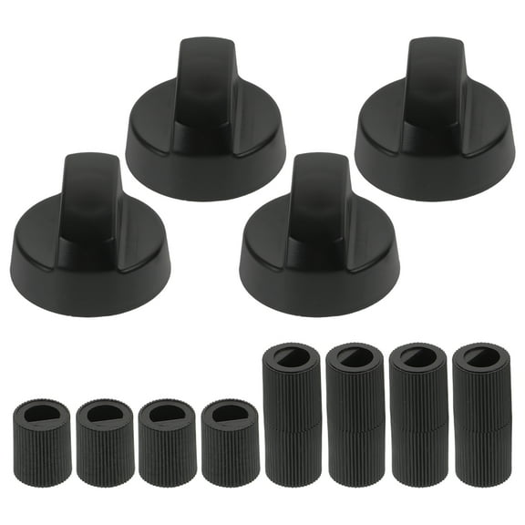 4 Pack Universal Control Knobs Replacement With 12 Adapters Range Knob Kit Stove Knob Compatible With Electric Gas Stove Ranges Black