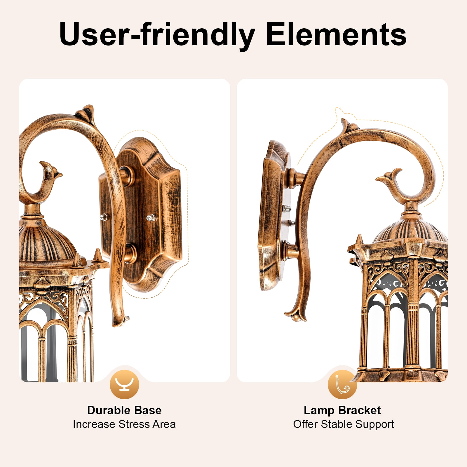 110V Retro Exterior Wall Mount Light Fixture Lantern Sconce Porch Garden Lamp for Indoor and Outdoor