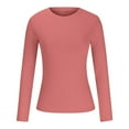 thumbnail image 4 of tarylea Going out Tops for Women Ribbed Knit Crew Neck Shirts Long Sleeve Slim Fitted Tops Cute Tops, 4 of 6