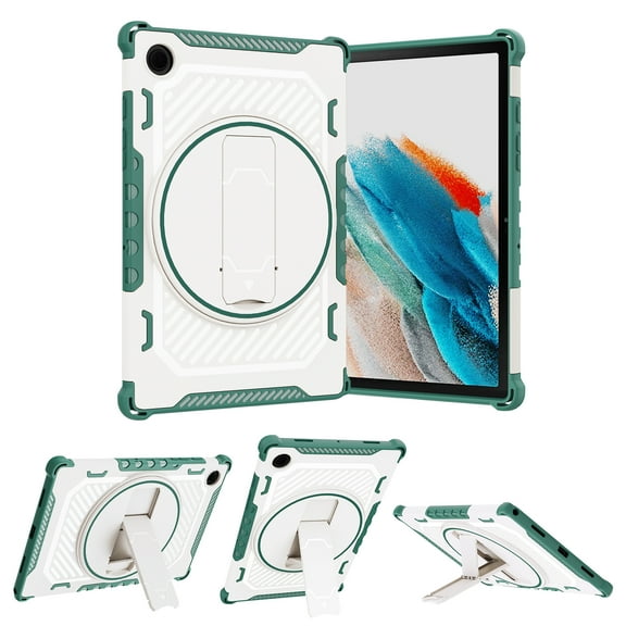 Allytech Case for Galaxy Tab A8 10.5" Case 2022(SM-X200/X205/X207), Hybrid PC TPU Rugged Silicone Cover with Rotatable Kickstand Drop Proof Children Friendly Case for Samsung X200, Green