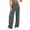 Gray, variant on Women's High Waist Corduroy Wide Leg Pants - Button Fly Back Elastic Palazzo Trousers with Pockets for Fall Winter