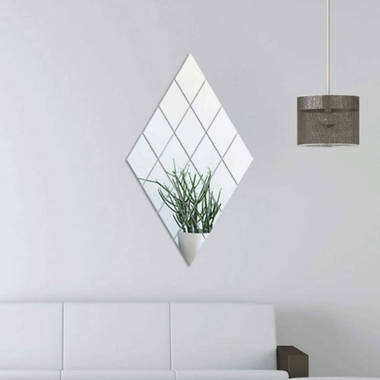 4 Pieces of Flexible Mirror Wall, Acrylic Mirror Sheet, Full Length Mirror  Tiles 20cmx20cm