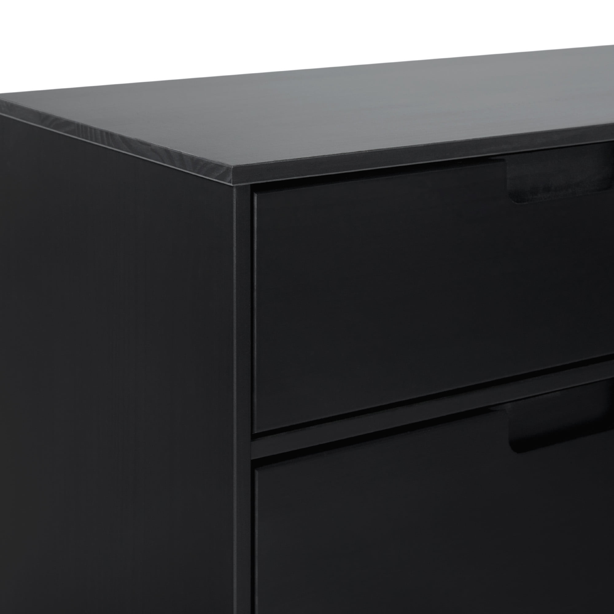 Walker Edison Mid-Century Modern 6-Drawer Solid Wood Dresser, Black