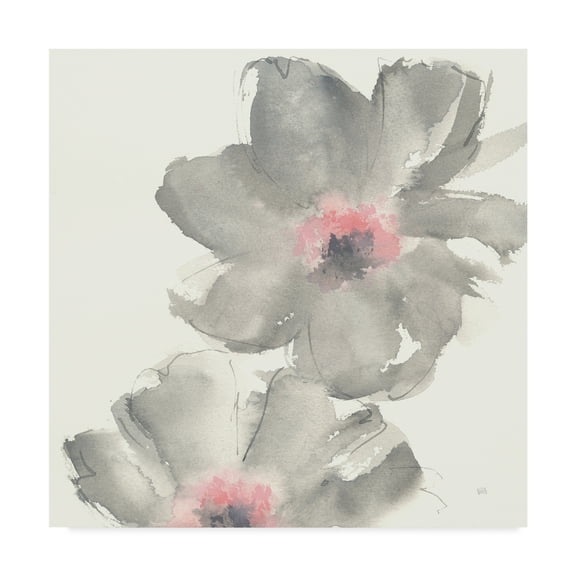 Trademark Fine Art 'Gray Blush Cosmos II on White' Canvas Art by Chris Paschke