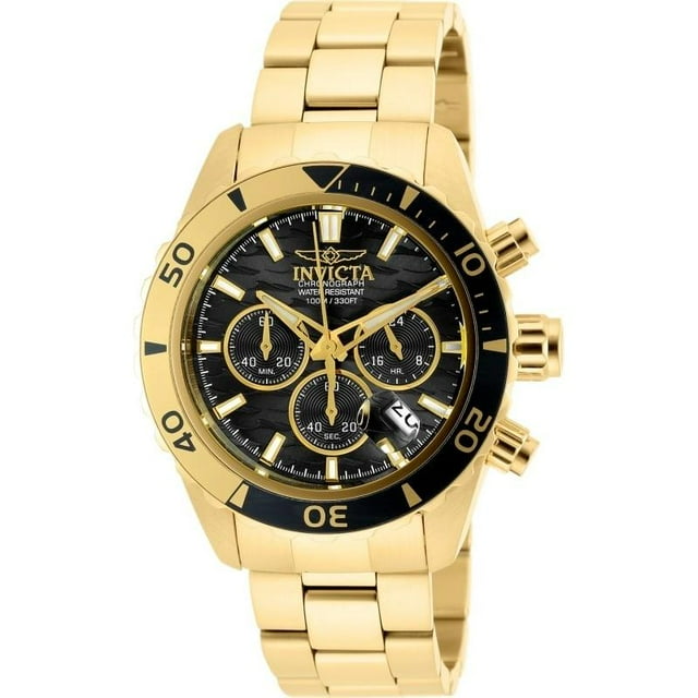 Invicta 20187 Pro Diver 43MM Men's Chronograph Gold-Tone Stainless Steel Watch