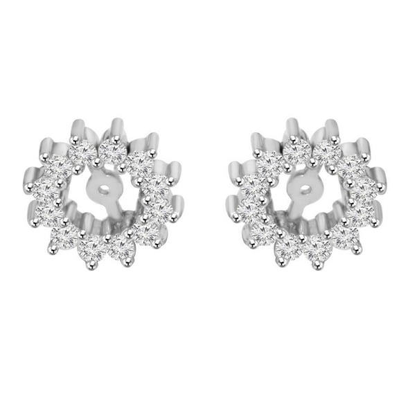 Pompeii 1/2ct Diamond Earrings Jackets 14K White Gold  (5-5.5mm) (G-H,I1)