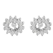 Pompeii3 1/2ct Diamond Earrings Jackets 14K White Gold (5-5.5mm)