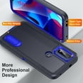 thumbnail image 3 of Allytech Rugged Case Compatible with Motorola Moto G Play (2023) with Hidden Kickstand, [Military Grade Drop Protection] Soft TPU Hard PC Bumper Non-Slip Shockproof Full Protective Case, Blue+Navy, 3 of 8