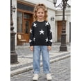 thumbnail image 4 of Afdoent Girls Sweaters Star Pattern Knitted Sweater Cozy Casual Crewneck Pullover for Kids 10-12 Years, 4 of 6