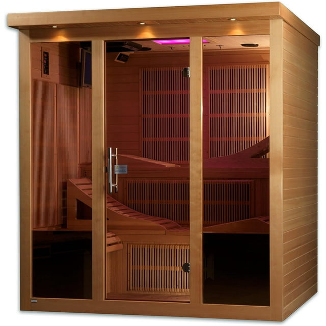 Golden Designs Monaco Sauna Infrarouge Lointain pour 6 Personnes Près de Zéro EMF Canadien Hemlock