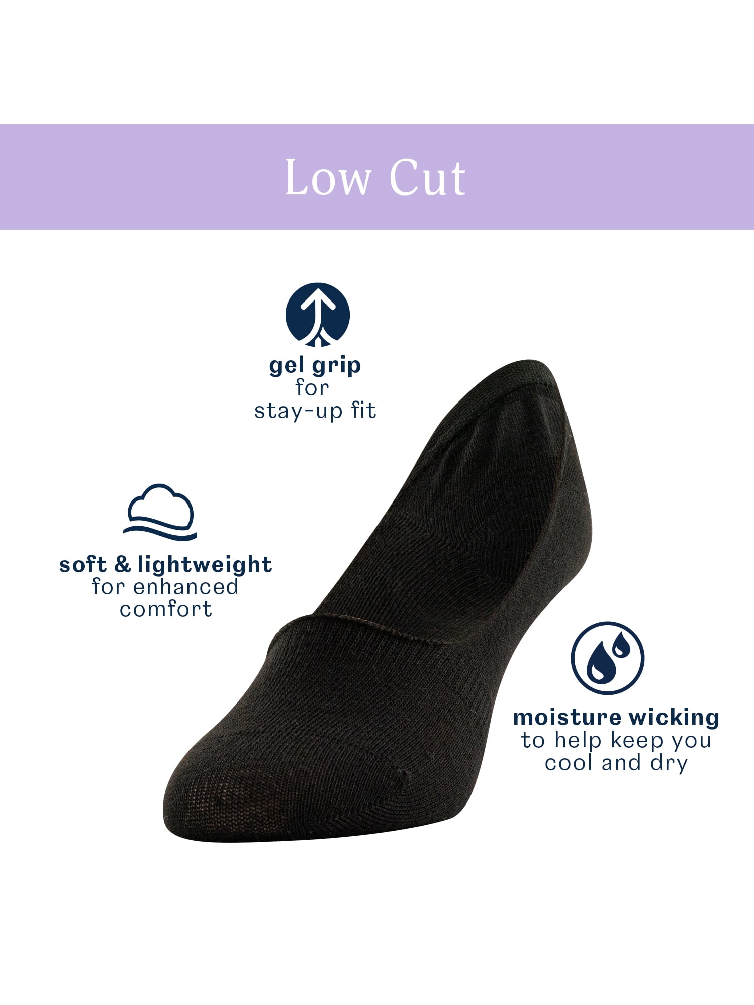 PEDS Women's Fashion Low Cut Socks Assorted, 6 Pairs, Sizes 5-10