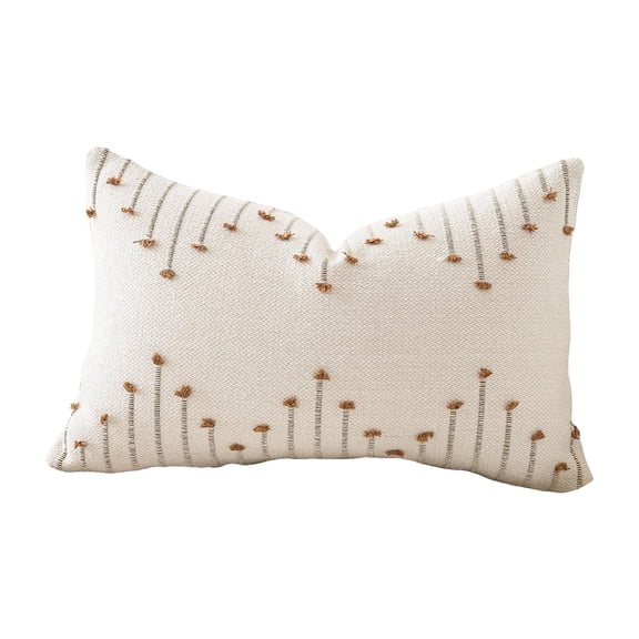 Mozhitti Neutral Woven Decorative Bohemian Throw Pillows Suitable For Sofa Bed Home Decoration 20x12 Inches Brown
