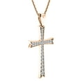 thumbnail image 2 of Dazzlingrock Collection 0.30 Carat (ctw) 18K Round Diamond Men's Ladies Unisex Cross Pendant 1/3 CT, Rose Gold, 2 of 4