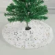 thumbnail image 3 of Falda de árbol de Navidad de felpa de 38 cm con copos de nieve blancos y piel sintética para árboles de Navidad, base para decoración de fiestas de Navidad y Año Nuevo, 3 of 5