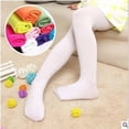thumbnail image 3 of Verano primavera Color caramelo pantimedias para niños medias de baile de Ballet para niñas medias de terciopelo Blanco sólido pantimedias, 3 of 5