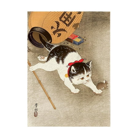 Cat Catching Mouse Print Wall Art By Koson Ohara