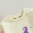 thumbnail image 6 of Inevnen Baby Girls Rompers Halloween Clothes Letter Witch Hat Print Contrast Color Bodysuits, 6 of 6