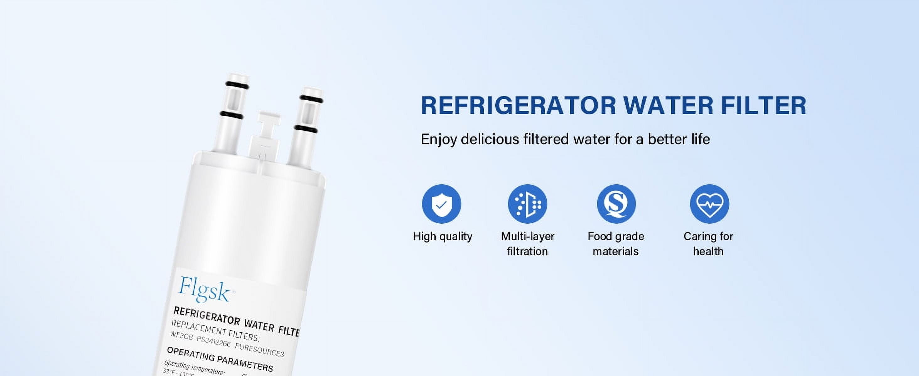 4 Pack Premium Fridge Replacement Filter For WF3CB, Pure Source 3, WF425, 706465, 242069601