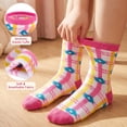 thumbnail image 2 of EALLCO Girls Crew Socks 12 Pairs Colorful Pattern Soft Breathable Casual Kids Socks, 2 of 6