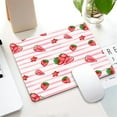 thumbnail image 5 of Mouse Pad, Striped Pattern and Watercolor Strawberries Mouse Pad, Personalized Rectangle Mousepad Customized Mouse Pads with Designs Non-Slip Rubber Smooth MousePads for Computer Laptop, 5 of 5