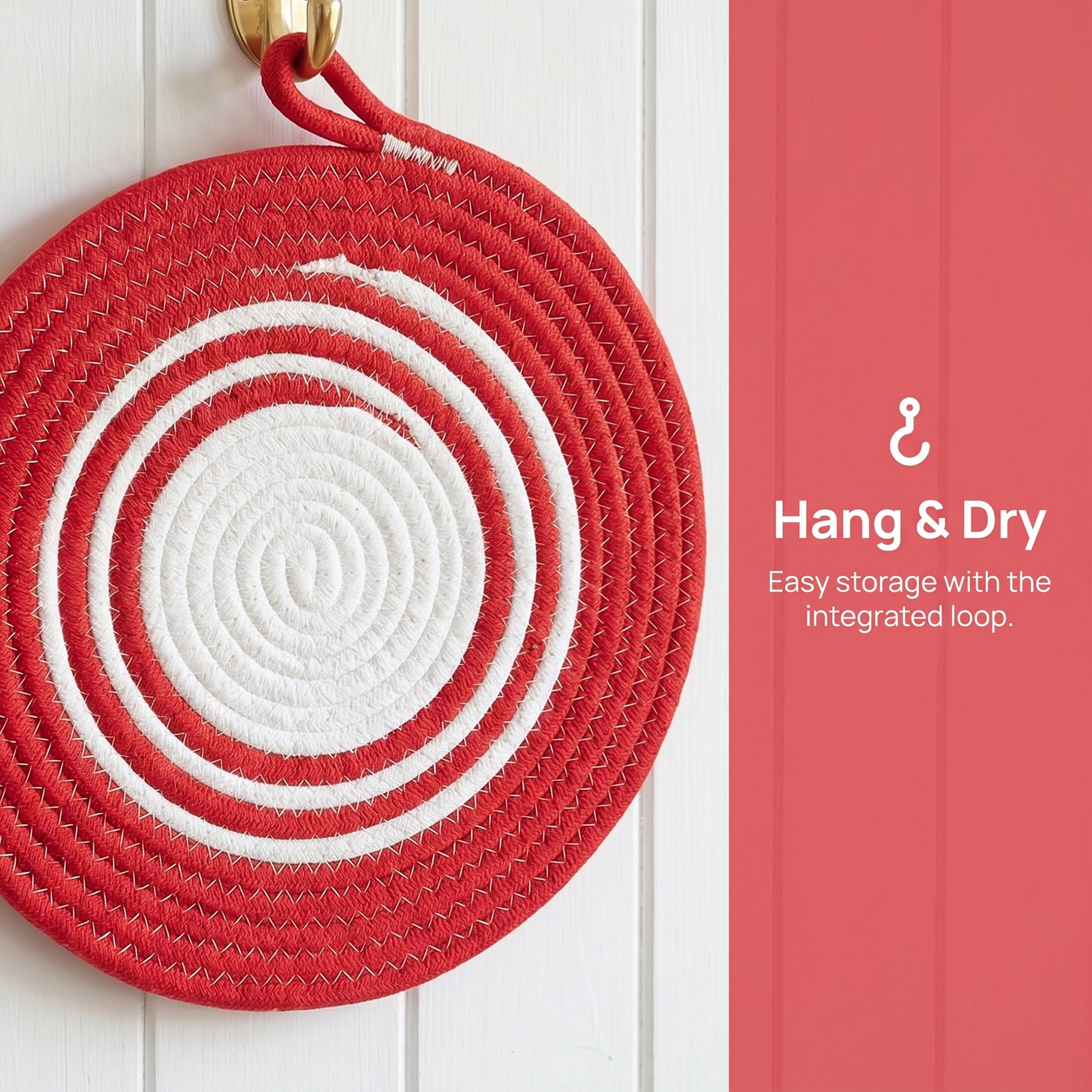Unique Bargains 6Pcs Woven Dining Table Decor Round Placemats Red 11.8x11.8in