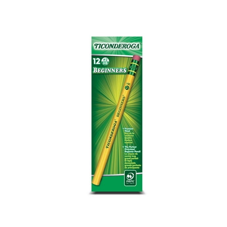 Dixon Ticonderoga Woodcase Beginner Pencil, #2 HB, Yellow, 12 Count