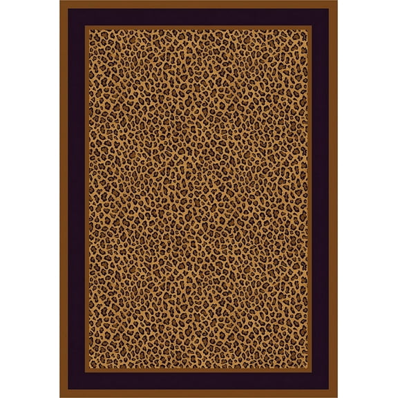 Milliken Top 30 Area Rug Zimbala Leopard Bordered Leopard 7' 8" x 10' 9" Rectangle