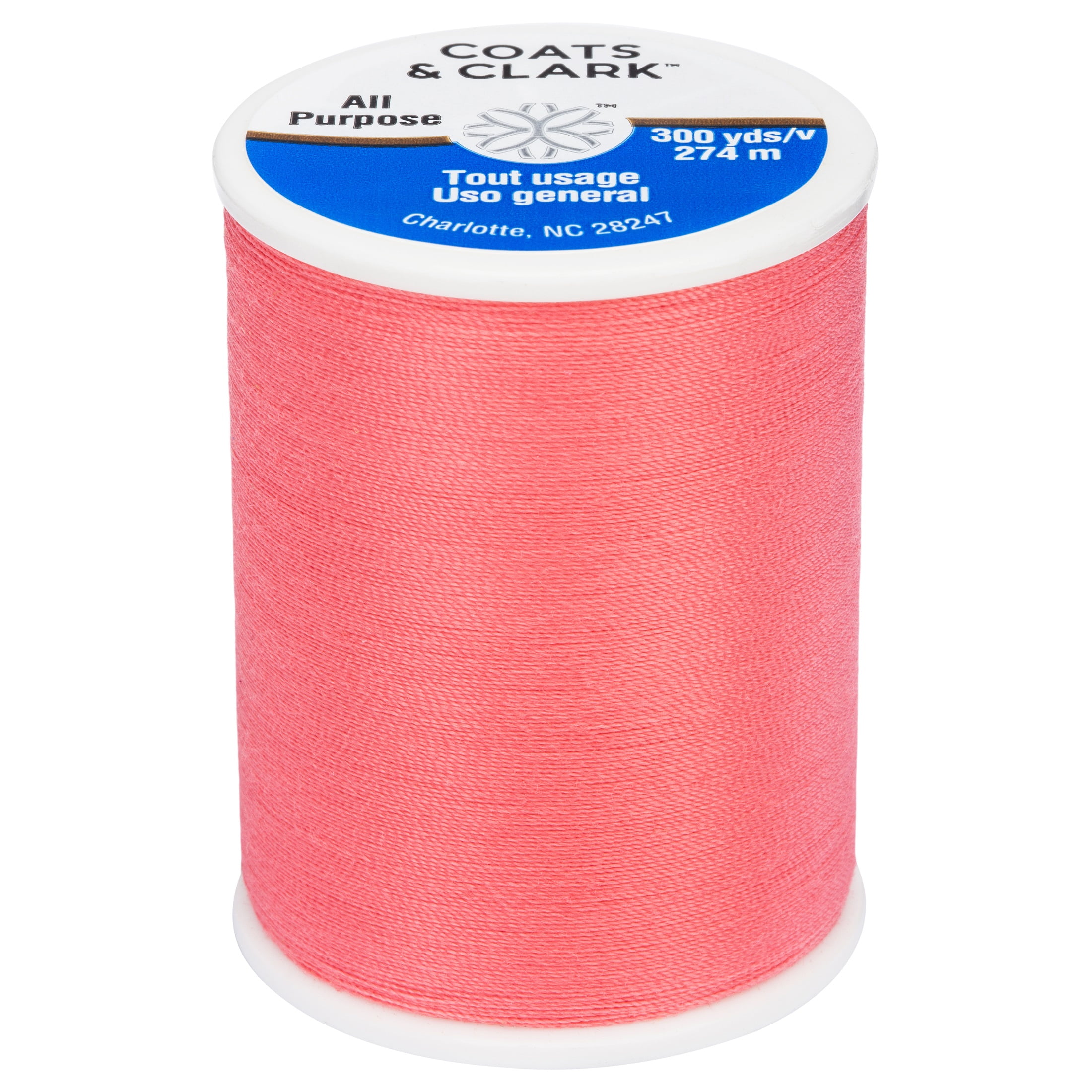(3 pack) Coats & Clark All Purpose Medium Coral Polyester Thread, 300 Yards