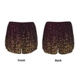 thumbnail image 3 of Honeii Gold sparklin print a double-layered women's running short, ideal for gym, tennis, and various activities, complete with a practical pocket-Medium, 3 of 7