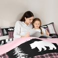 thumbnail image 5 of Homewish Safari Wolf Silhouette Bedding Comforter Set,Rustic Plant Pine Tree Twin Comforter Sets,Pink Gray Black Bedding Set For Girl Boys,Luxury Bedroom Decor Reversible,2pcs, 5 of 8