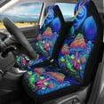thumbnail image 2 of Xoenoiee Psychedelic Planets Mushroom Car Seat Cover Full Set, Pack of 4, Include Front and Rear Split Bench Seat Cover, Car Seat Cover, Universal Fit, 2 of 6