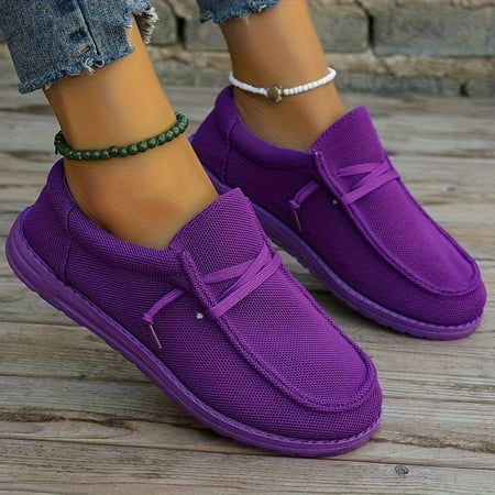 

All-Season Casual Chic Women s Loafers - Easy Slip-On Lightweight Round Toe Flats with Soft Sole & Lace-Up Support