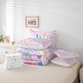 thumbnail image 6 of jejeloiu Magical Star Monogram W 7 Pieces Bedding Comforter Set For Girls,Unicorn Rainbow Initial Design Full Bedding Set,Colorful Stars Reversible, 6 of 7