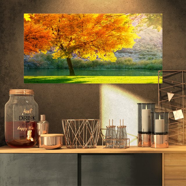 Belle Saison d'Automne en Forêt - Art sur Toile Paysage Extra Large