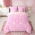 thumbnail image 2 of Erosebridal Bohemian Pink Paisley Bedding Comforter Set, Hippie Elephant Queen Bedding Sets, Pink Reversible 7 Pieces, 2 of 6